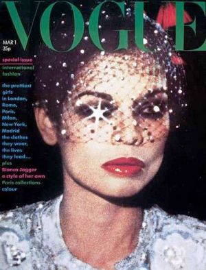 Vintage Vogue magazine covers - wah4mi0ae4yauslife.com - Vintage Vogue UK March 1974 - Bianca Jagger.jpg